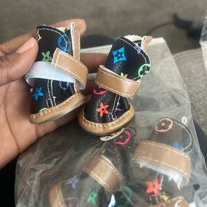 Puppy Black Multicolor Patterned Casual Boots - Size XS